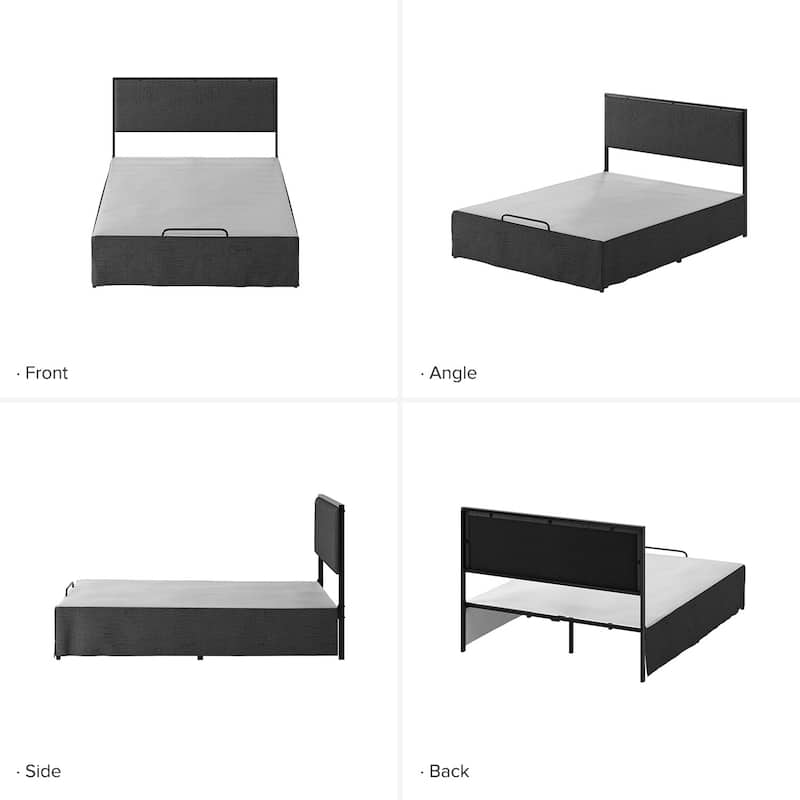 Oliver Modern Washable Slipcover Bed Upholstered Metal by HULALA HOME