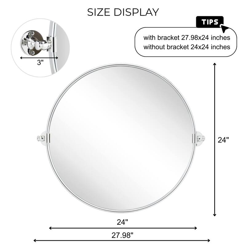 TEHOME Adlina Round Metal Wall Mirror - 24'' x 24''
