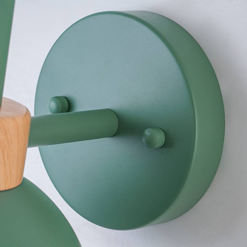 Contemporary 1-Light Dome Macaron Wall Sconce Barn Light - Green - H6.3" × W5.9" × D8.1"