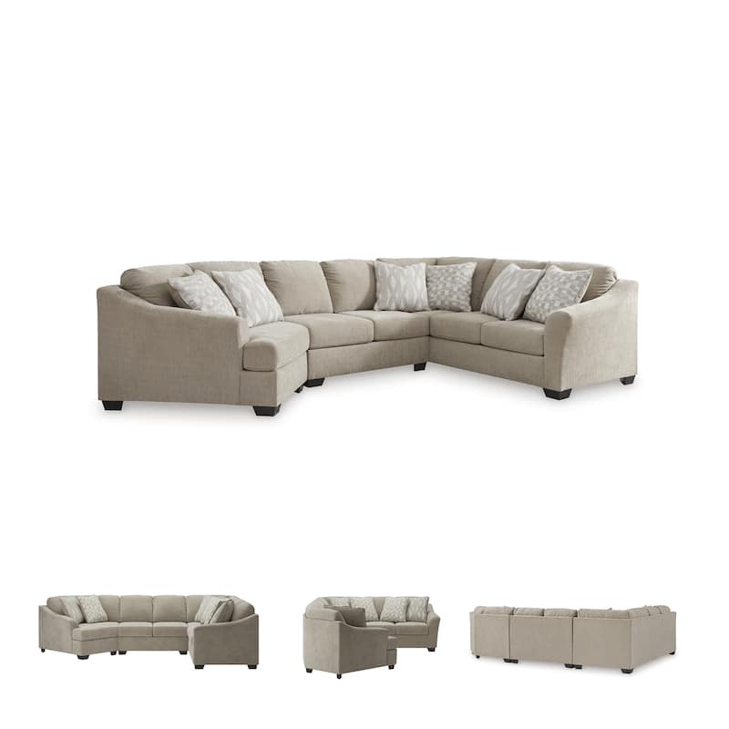 Signature Design by Ashley Brogan Bay Beige 3-Piece Sectional with Cuddler
