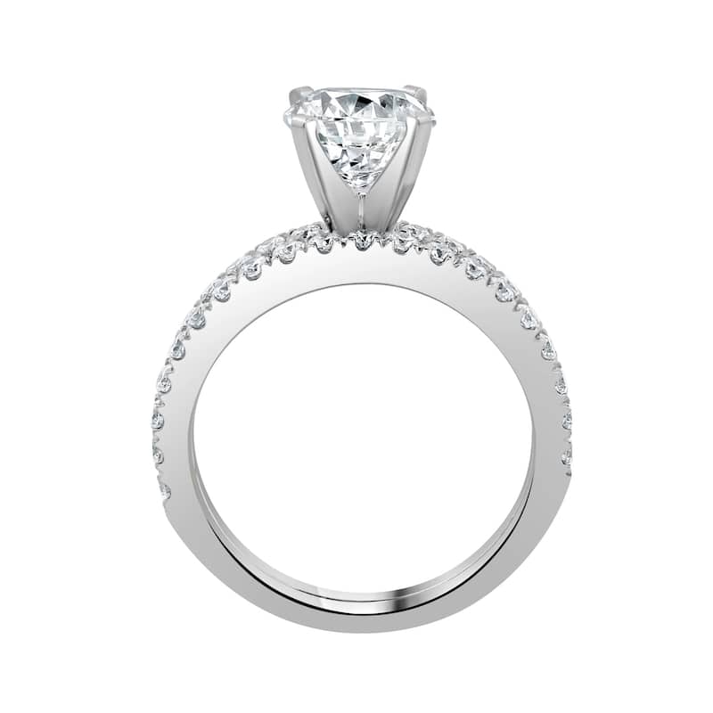 Auriya 14k-White Gold Lab Grown Oval Diamond Bridal-Ring-Set 1.75 ct. tw. (F-G VS)