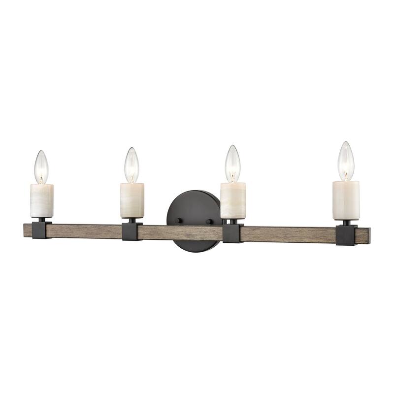 Stone Manor 12-inch Wide 2-Light Vanity Light in Matte Black - 30