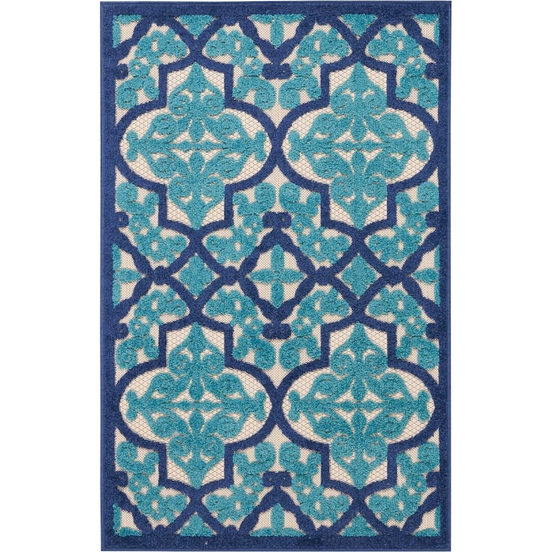 Nourison Aloha Indoor/Outdoor Geometric Area Rug - 2'8" x 4' - Navy/Blue