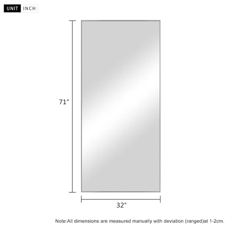 Modern Aluminum Alloy Thin Framed Full Length Floor Mirror