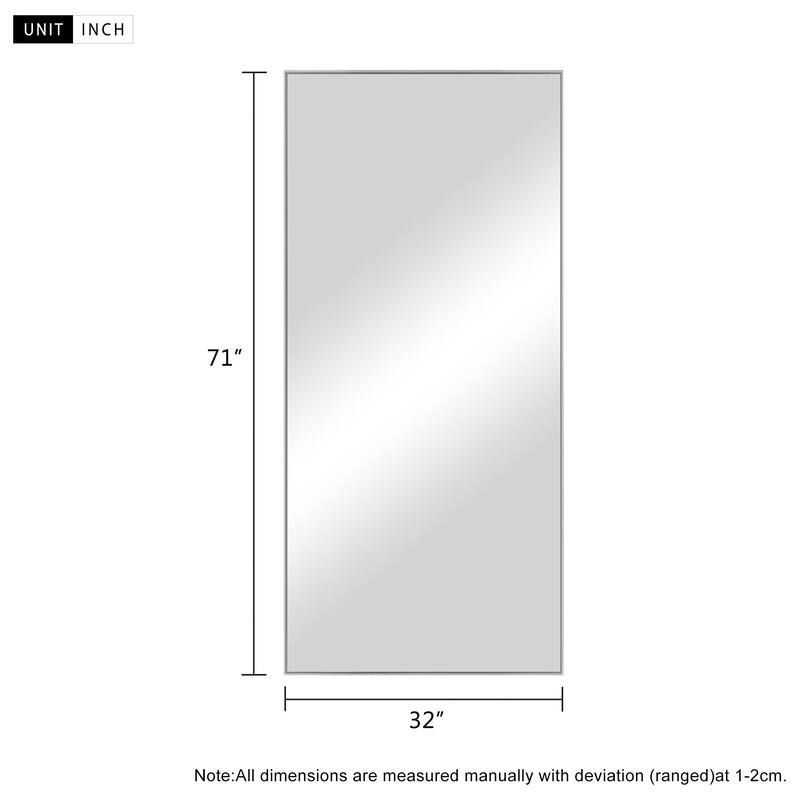 Modern Aluminum Alloy Thin Framed Full Length Floor Mirror