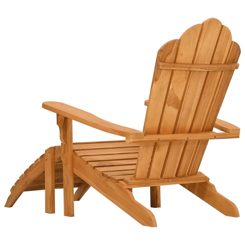 vidaXL Garden Adirondack Chair With Footrest Teak Solid teak wood Standard - 53.9 x 30.3 x 37.4 in