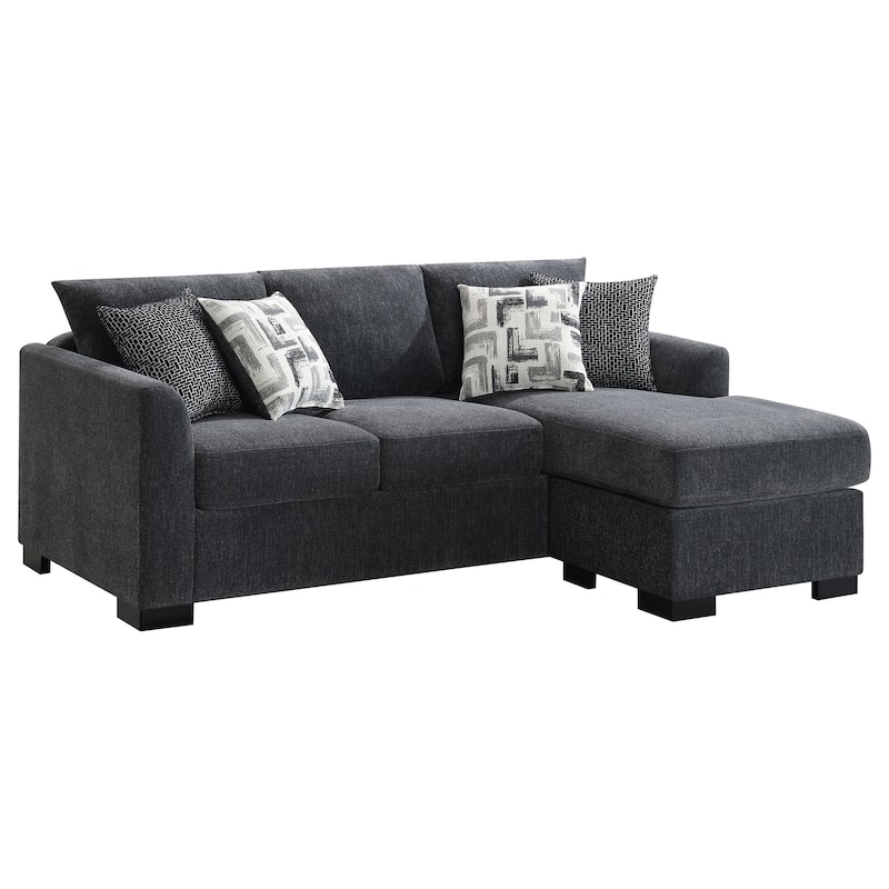 Storey Upholstered Sleeper Sectional Chaise Sofa - Dark Grey
