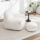 preview thumbnail 36 of 42, Bean Bag Chair, Comfy Bean Bag Sofa with Back Support, With Footstool,Faux Fur Bean Bag Chair