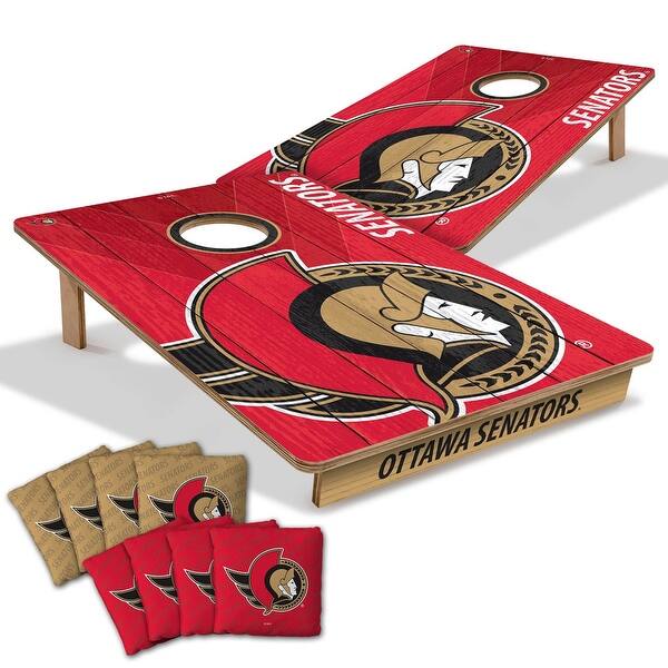 slide 2 of 7, Ottawa Senators NHL Tailgate Cornhole Board Set Include Carrying Case