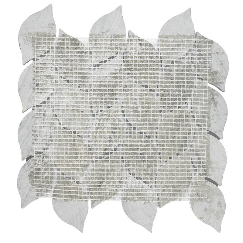 Carrara Marble Leaf Polished Mosaic Tile