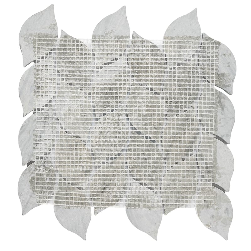 Marinewood Marble Leaf Honed Mosaic Tile