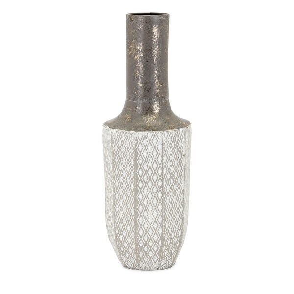 IMAX Home 64557 Ceasar 20" Tall Iron Vase - Gray