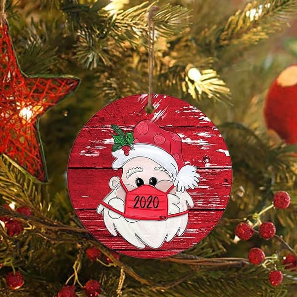 Shop 1pc 2020 Ornament Santa Wearing A Face Mask Decorate Christmas Tree 5 91x1 97x1 18 Inch Overstock 32166078