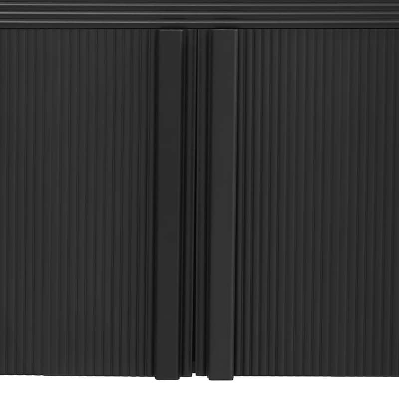 63-Inch Wave-Pattern Console Table with 4 Doors and Adjustable Shelf,Curved design Sofa Table Behind Couch