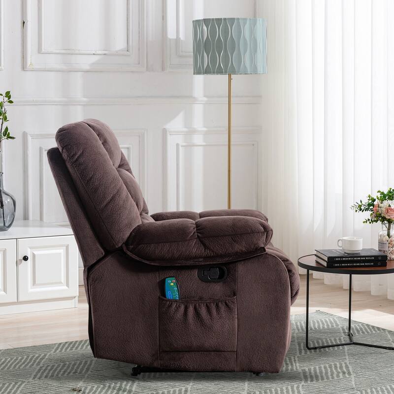 Massage and Manual Recliner Chair with Convenient pocket