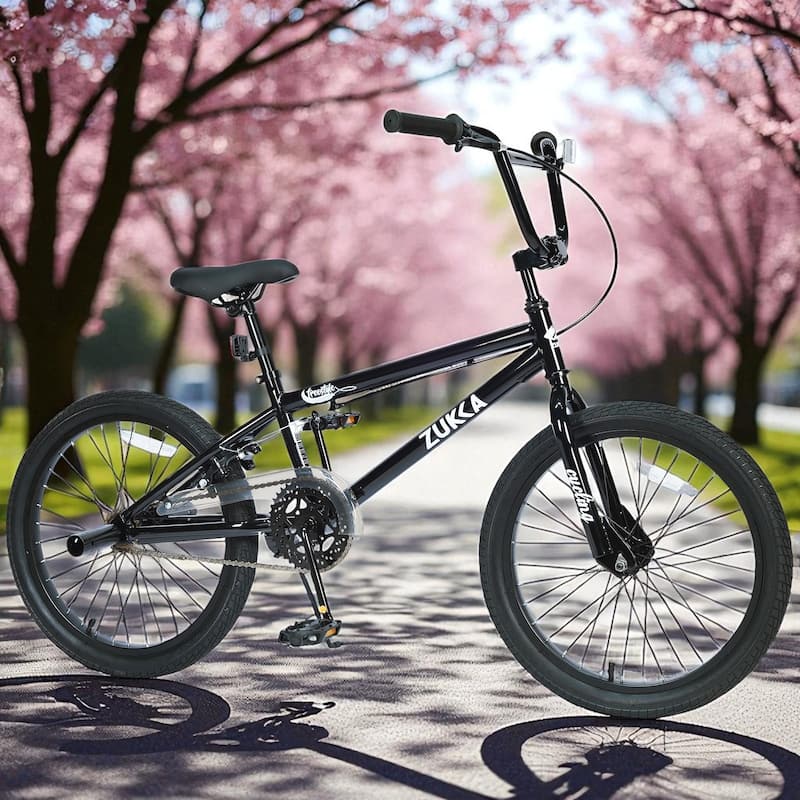 20 Inch Freestyle Kids Bike, Single Speed, Steel Frame with Caliper and V Brakes, Boys & Girls Ages 7+ - Black