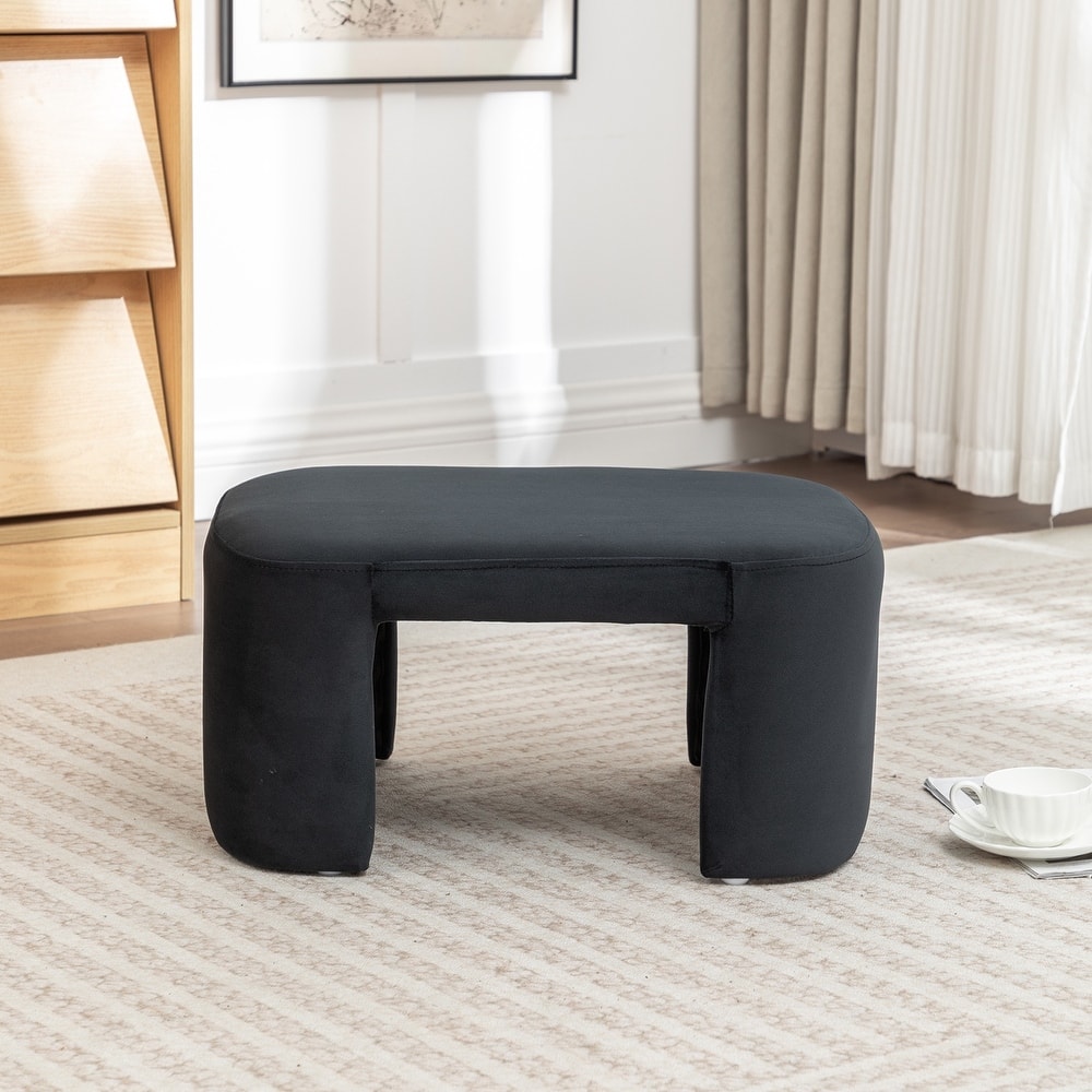 SEYNAR Modern Velvet Rectangle Accent Ottoman
