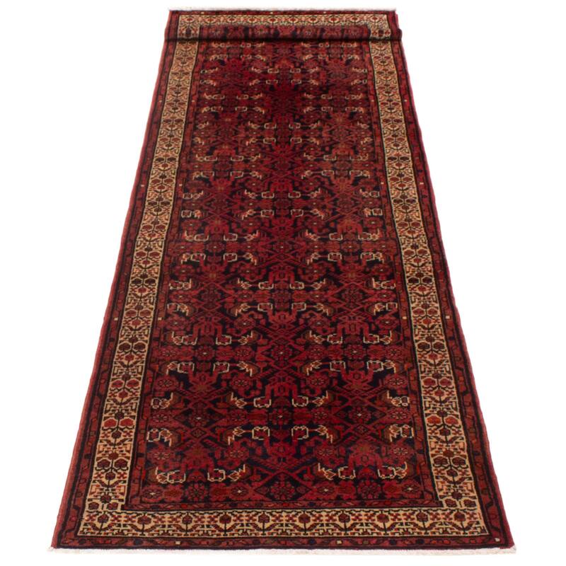 ECARPETGALLERY Hand-knotted Andelz Red Wool Rug - 3'8 x 13'4