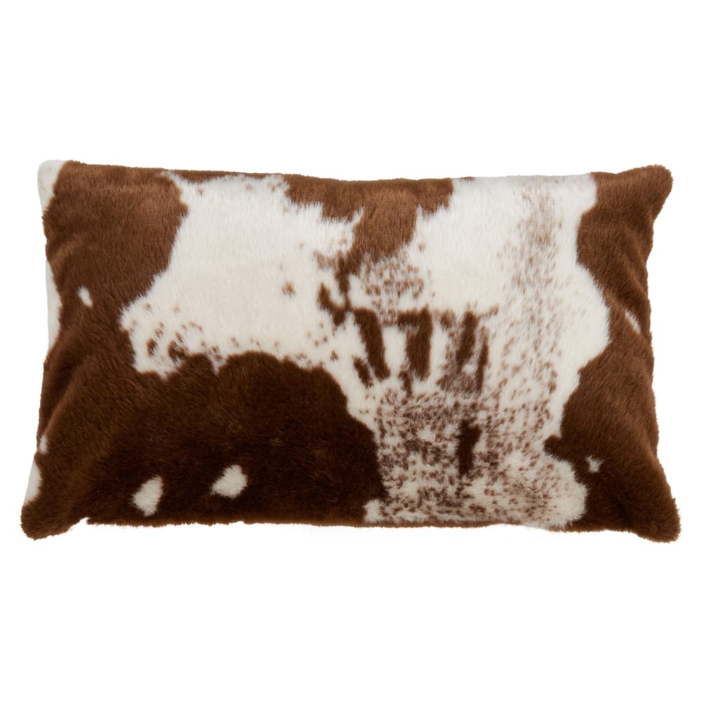 Urban Faux Cowhide Poly Filled Throw Pillow