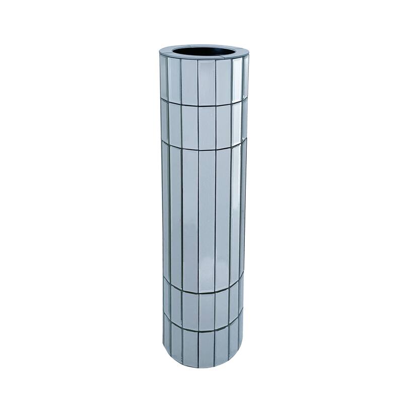 29.92"(76cm)Tall Floor Vase Mirrored Silver Round Vase for Home Decor Mirrored Glass Decorative Modern Vase Ideal