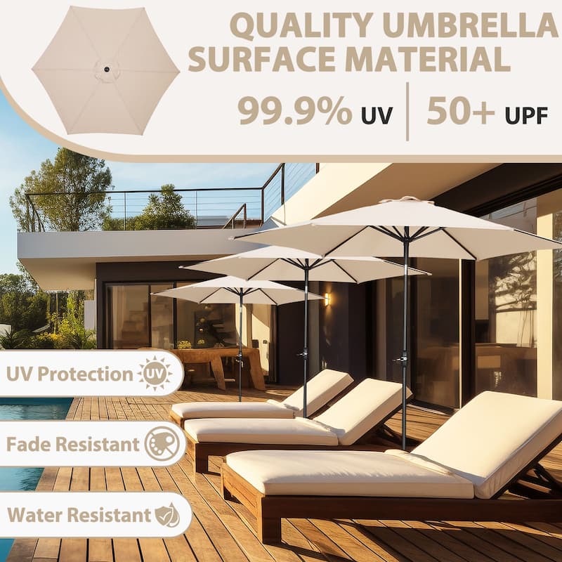 9FT Patio Umbrella with Base Included Outdoor Umbrella with Tilt and Crank