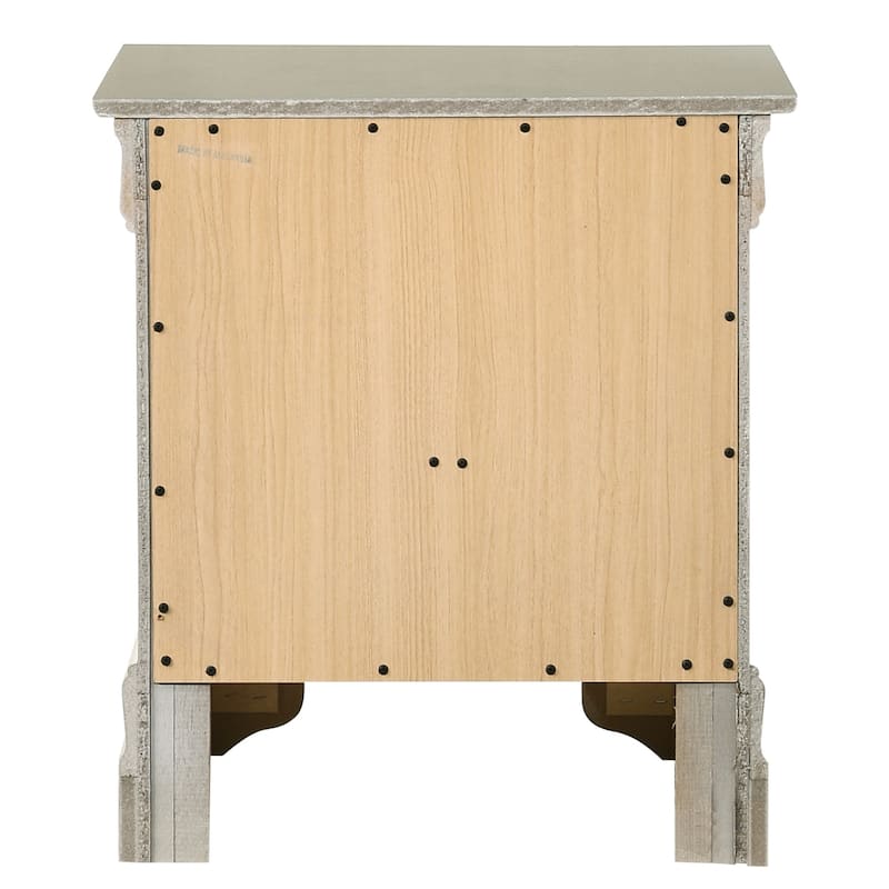 Traditional 22-in Metal Hand Holder 2-Drawer Wood Nightstand