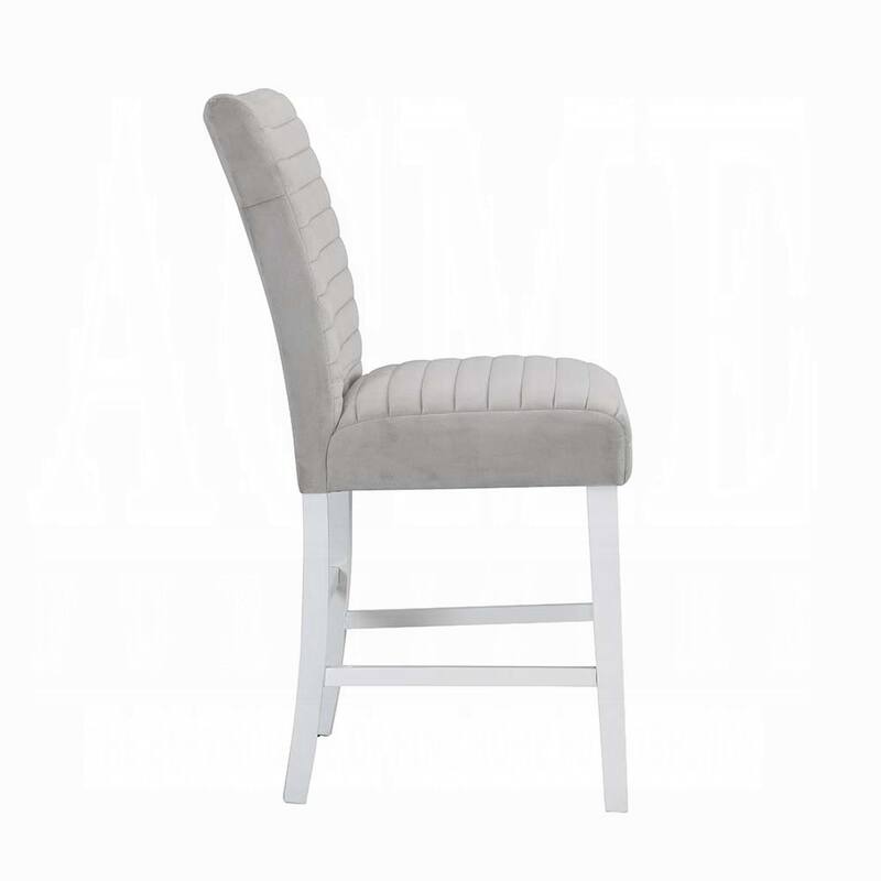 Grey and White Upholstered Counter Height Stools (Set of 2)