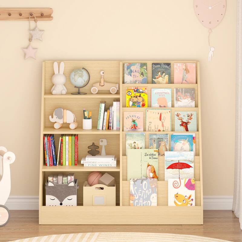 Kids Bookshelf and Toy Storage Organizer