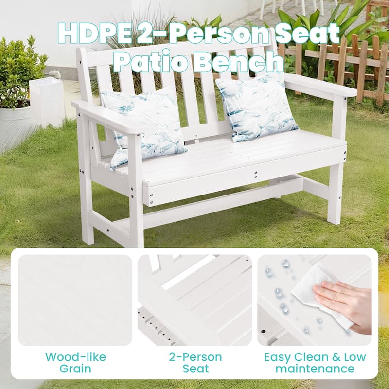 Outdoor 2-Person Garden Bench 42.92-in W x 35.83-in H