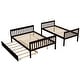 preview thumbnail 4 of 4, Twin Over Full Bunk Bed with Trundle and Ladder and Safety Rails,Convertible into 2 Beds, for Kids, Teens, Adults