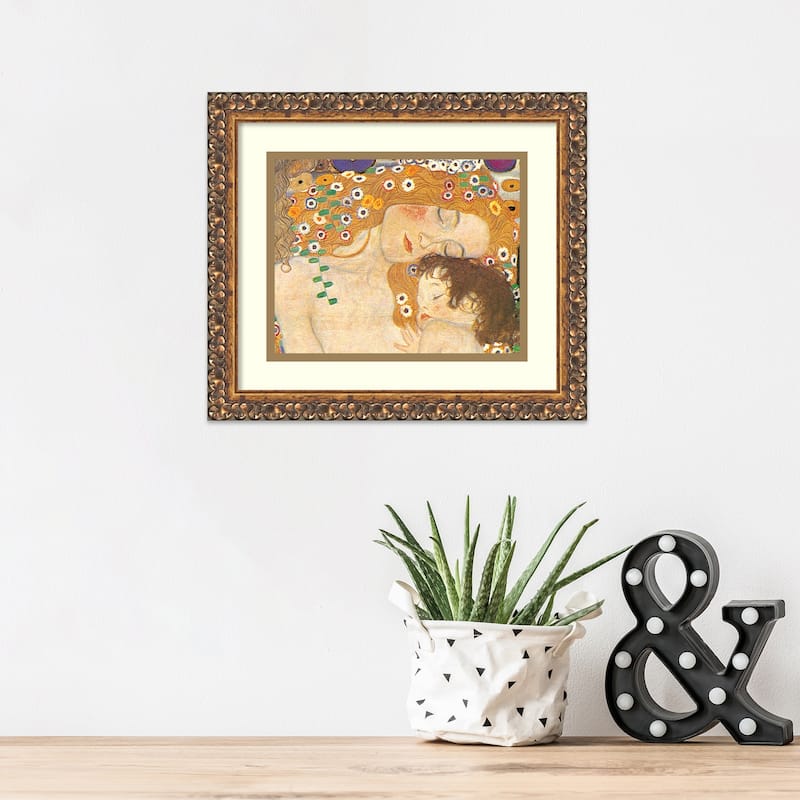 Framed Art Print 'Three Ages of Woman - Mother and Child (Detail IV), 1905' by Gustav Klimt 15 x 13-inch