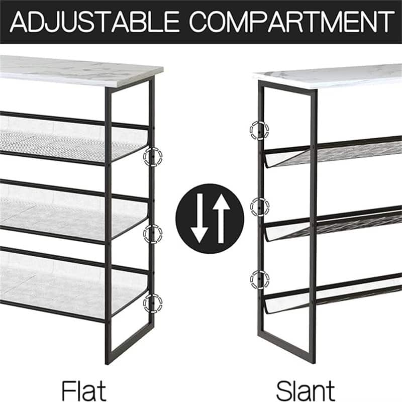 4 Tiers Shoe Rack - 25.2"D x 11.81"W x 28.43"H