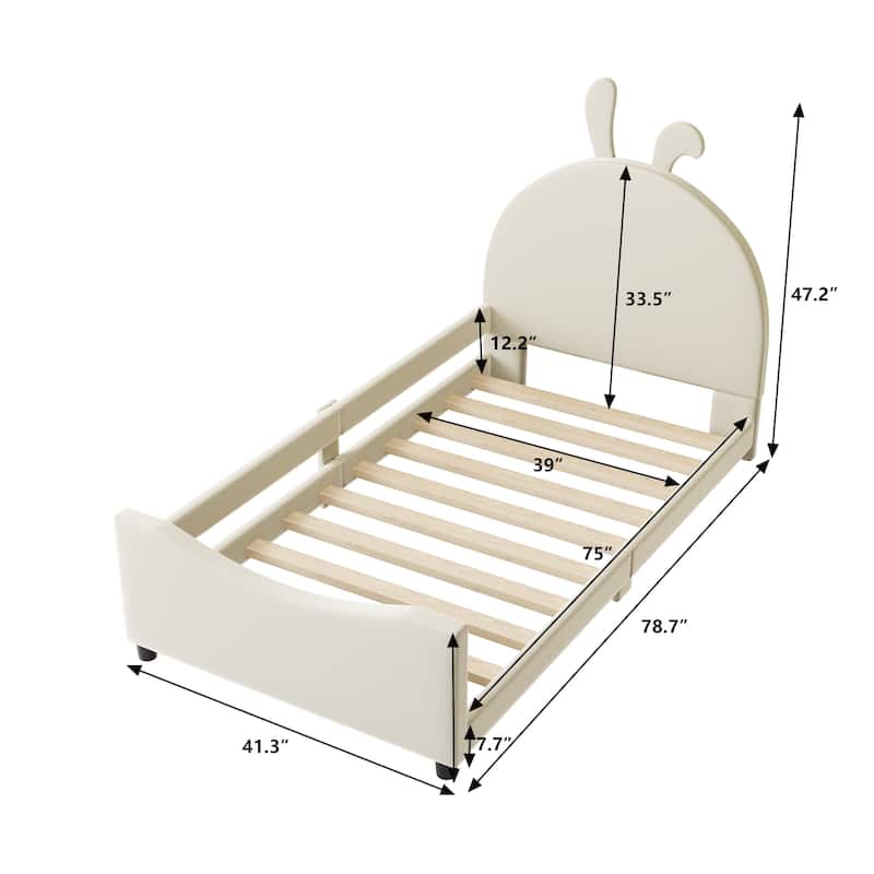 Twin Size Upholstered Daybed with Headboard