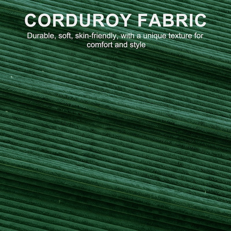 Futzca 3-in-1 Convertible Corduroy Sofa Bed with Storage, L-Shaped Sectional Couch