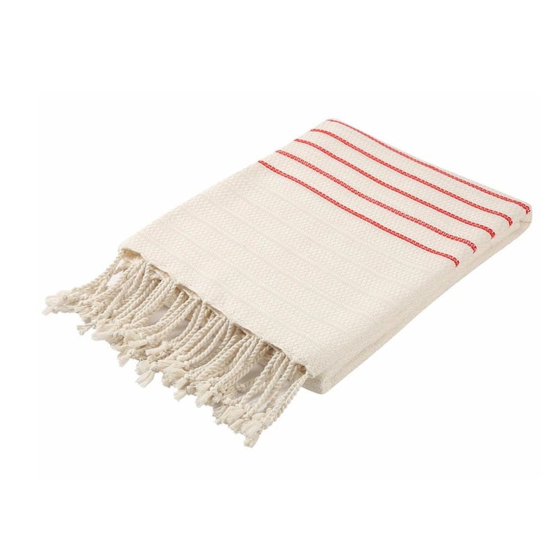 Red Striped Beach Towel - Authentic 100% Turkish Cotton Beach & Bath ...
