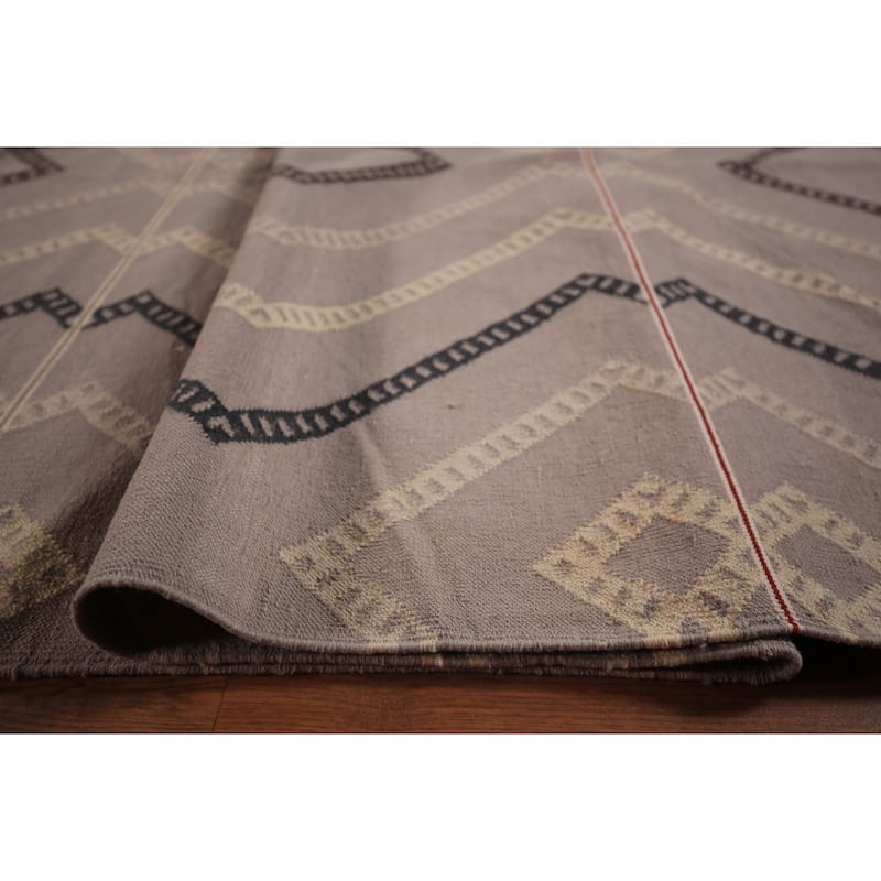 Flat Weave Kilim Durrie Oriental Large Area Rug Cotton Carpet - 10'5" x 18'9"