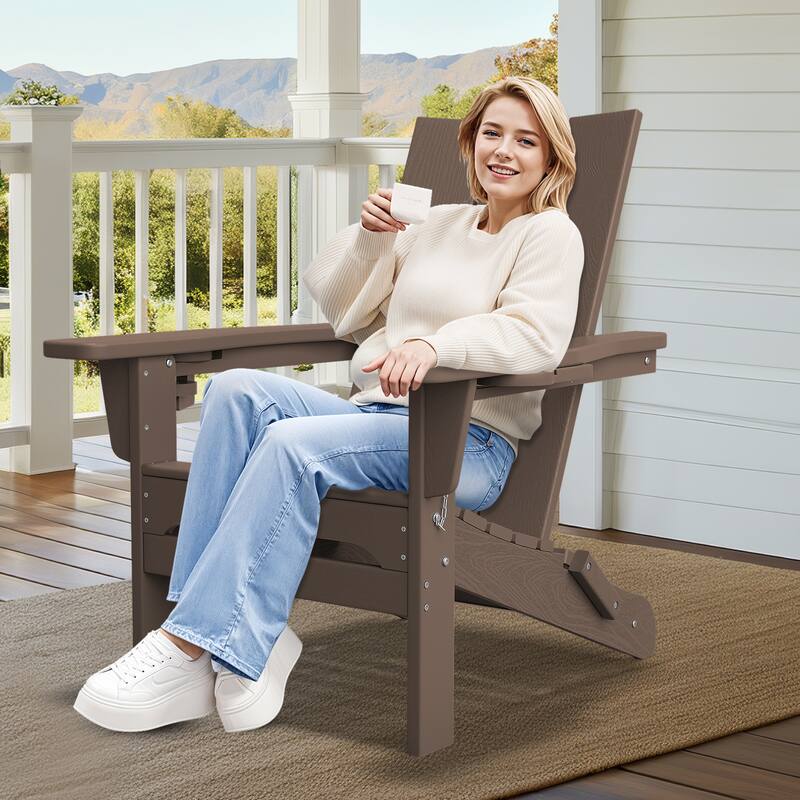 Foldable HDPE Modern Chair with Dual Cup Holders