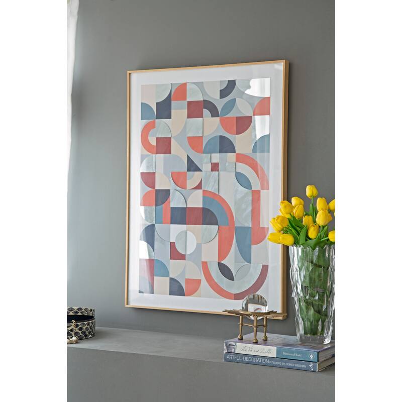 23.8x33.6x1.6" Framed Mirror Art,Home Decor for Living Room Kitchen Foyer Office