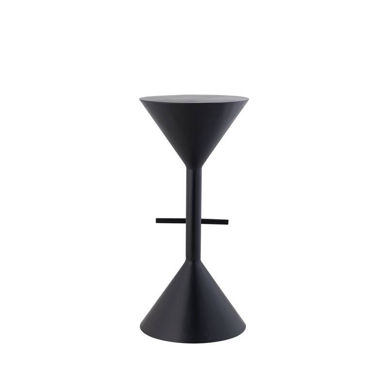 Svelte 29.75" Modern Industrial Iron Hourglass Backless Bar Stool with Foot Rest, by JONATHAN Y