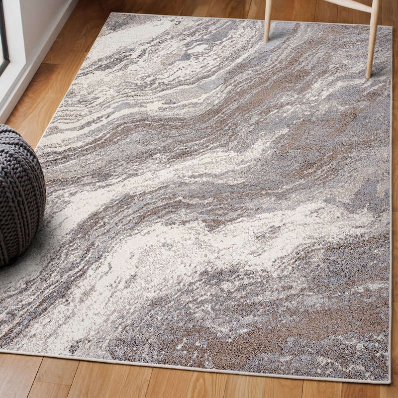 JONATHAN Y Eleni Contemporary Glam Abstract Marble Area Rug