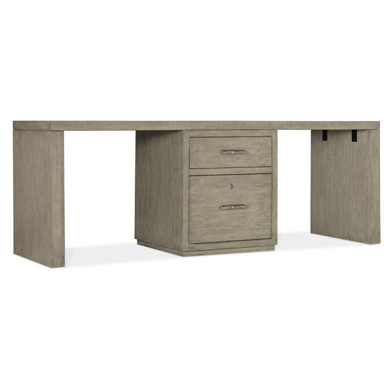 Hooker Furniture 6150-10914 84" Wood Veneer 2 Drawer Writing Desk - Medium Wood