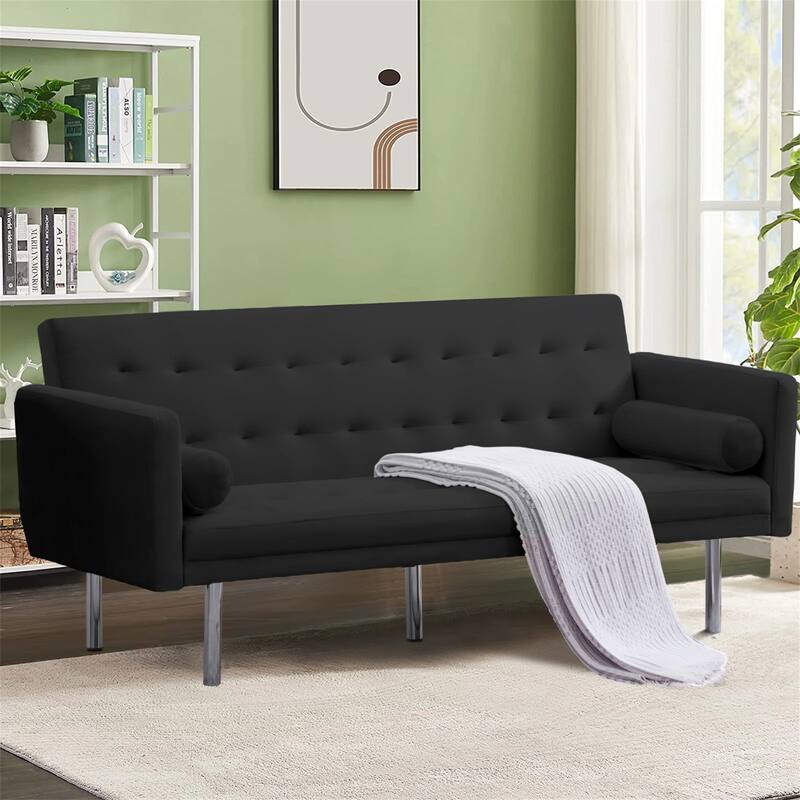 Aukfa Convertible Sleeper Sofa with Metal Legs - 68.5'' W