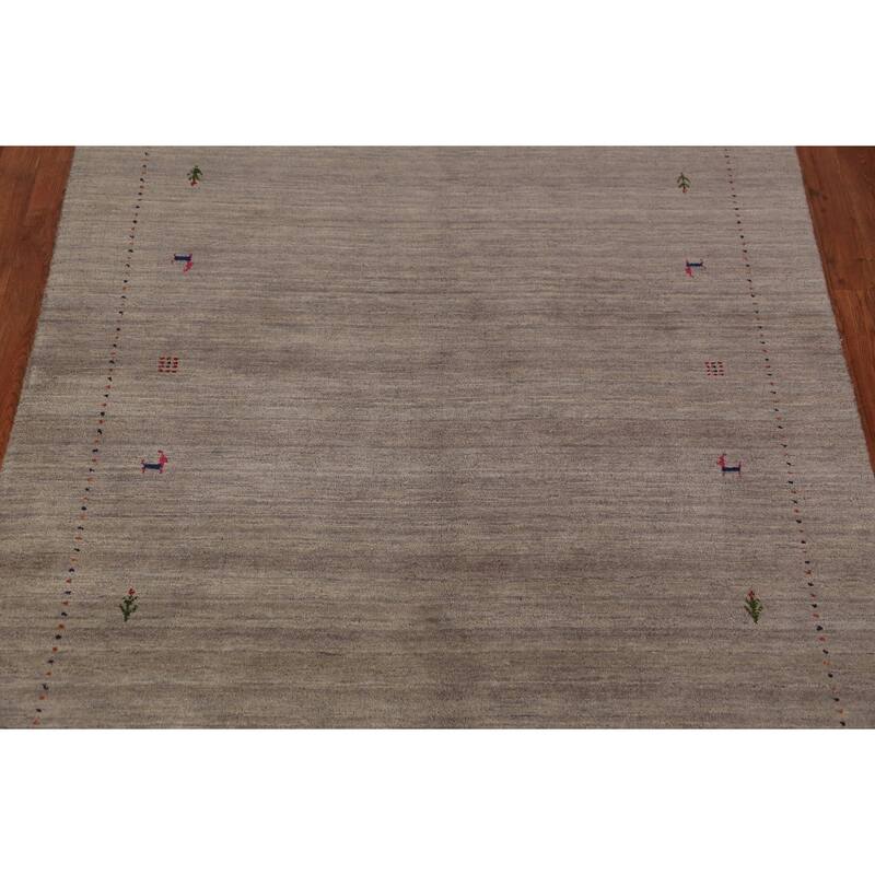 Tribal Gabbeh Area Rug Handmade Oriental Wool Carpet - 5'3" x 7'6"
