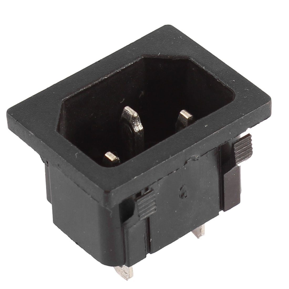 AC 250V 10A IEC320 C14 3P Snap in Inlet Power Plug Socket Connector Adapter - Black, Silver Tone -  Unique Bargains, a15071600ux0202