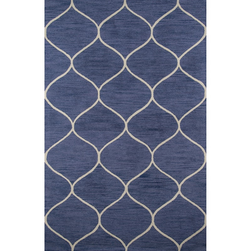 Momeni Newport Hand Tufted Wool Contemporary Geometric Area Rug - 9' x 12' - Blue - Rectangle
