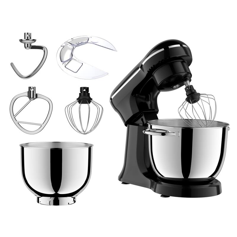 Anmytek Black Stand Mixer Multifunctional Kitchen Appliance for Baking Dough Heavy Duty Modern Countertop Mixing