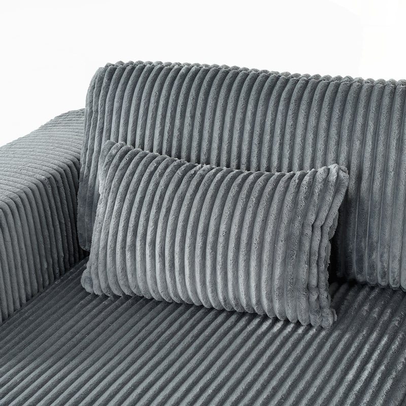 Corduroy Double Sofa Bed with 2 Pillows