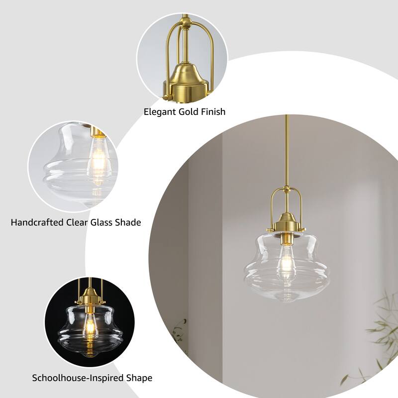 Starsky 1-Light Farmhouse Schoolhouse Single Pendant