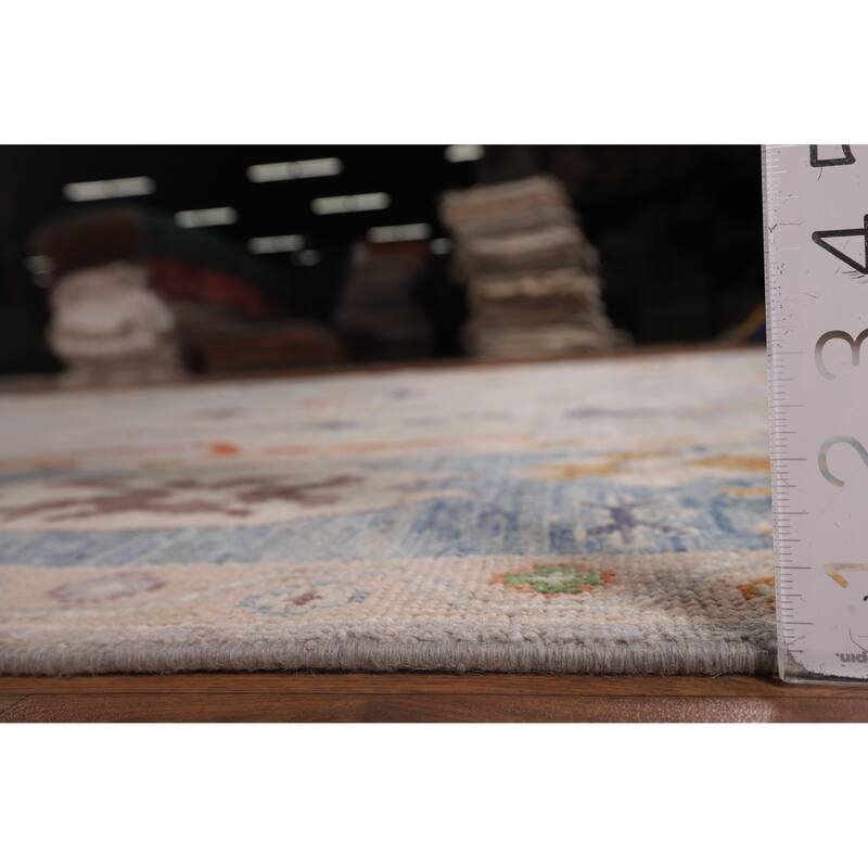 Grey Oushak Turkish Area Rug Handmade Vegetable Dye Wool Carpet - 7'11"x 9'9"