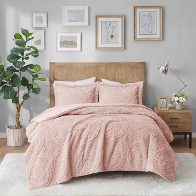Madison Park Nova Embroidered Medallion Faux Fur Plush Comforter Set
